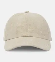 [The Row] The Row Caspian silk, linen, and wool baseball cap UK 6 7/8 brown