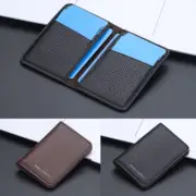 Men's Leather Slim Minimalist Bifold Front Pocket Wallet Card Case Coin Purse