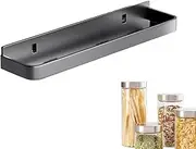 1/6 Piece Condiment Rack - Wall Mounted Seasoning Rack Shelf, Drill- Organizer | Multifunctional Kitchen Storage Rack, Carbon Steel Punch Rack, For Stovetop, Black
