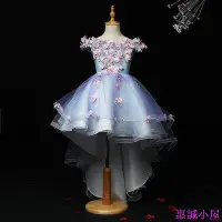 在飛比找Yahoo!奇摩拍賣優惠-兒童禮服花仙子公主裙蓬蓬花童鋼琴演出服女童小主持人生日晚禮服