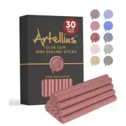 Premium Sealing Wax Sticks (Bulk 30 Pack) - Rose Gold