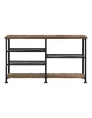 [IHOMDEC] Industrial Console Table 140cmW 4-Tier in Rustic Dark Brown