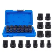 13pcs Impact Damaged Bolt Nut Screw Remover Tool Socket Threading Extractor Set