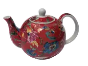 Teapot with Infuser - Anthina Red NEW Heritage Fine China 1200ml 42oz