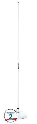 On-Stage MS7201W Round-base Mic Stand (2 Pack) - White