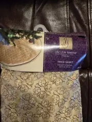 Christmas Tree Skirt 52 inches Gold, Glimmer & Glistens Jaclyn Smith, NWT