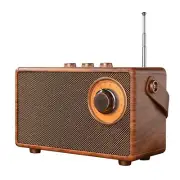 Retro FM Radio Portable Wooden Bluetooth Radio Bass Speaker Handsfree MP37068