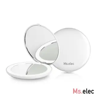 Ms.elec米嬉樂 LED迷你補光化妝鏡 三色任選 補光鏡 隨身鏡 粉餅鏡 LED鏡 口袋鏡 鏡子 小鏡子 圓鏡