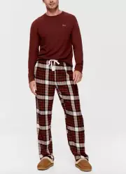 NEW PETER ALEXANDER WAFFLE TOP TARTAN CHECK FLANNELETTE PANTS PJ SET L RP$159.90