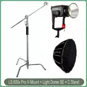 Aputure LS 600x Pro LED Video Light Bi-color 2700K-6500K+ Light Dome SE +C Stand