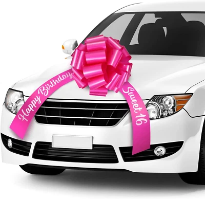 Happy Birthday Car Bow Sweet 16 Big Giant Gift Wrapping Pull Bows with 20 Feet C