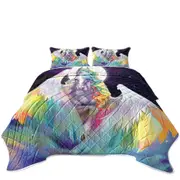 Colorful Rainbow Space Starlight Pegasus Coverlet