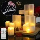6x Flameless LED Candle Flickering Tea Light Rechargeable Timer Remote Control