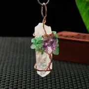 Natural White Crystal Big Pendant tree of life wire wrapped