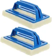 ibasenice Set of 2 Pool Cleaning Brushes Round Brush Comfortable Handle for Tile Shower Sink Floor Cleaning