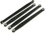 ZUXIM 4PCS Aluminum Lower Suspension Link Rod Linkage 1/10, for Axial, for SCX10 SCX049 RC Crawler Car Front Rear Links Model Car Suspension Linkage(Black)