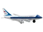 Diecast Model Airplane Boeing VC-25 Air Force One White Blue Runway 24 Sign