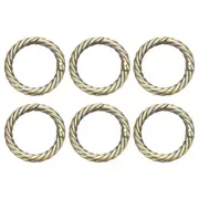 6Pcs Spring O Rings 1" Round Trigger Snap Hook Circle Brass Key Ring Clip