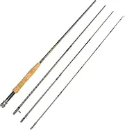 Fly Fishing Rod, Carbon Fiber, 9ft to 10ft, 3/4wt to 5/6wt, 4 Piece Sections, Lightweight, Medium-Fast Action, Cork Grip, Hard Chromed Guides, Freshwater Bass Trout Fishing