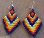 Beaded Earrings ABWEar-E3 Dangled Pierced Wire Southwestern Southwest