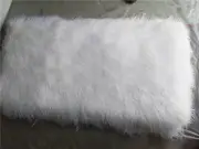 Grade 1 Pure White Real Mongolian Sheepskin Fur Throw Curly Fluffy Rugs 55x110cm
