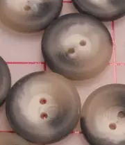 10 Vintage Italian Round 2 Hole Buttons Blended Grey Smoke & Parchment 1" 25mm