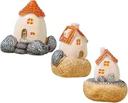 Totority 3pcs Miniature Fairy Garden Houses Resin Micro Decoration for DIY Decor Bonsai Craft Supplies Outdoor Garden Ornaments for Potted Plant Micro Landscapes