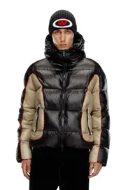 [Diesel] Diesel - Hooded puffer jacket in shiny ripstop - Winter Jackets - Man - Multicolor 48 Multicolor