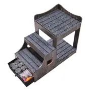 Double-Decker Pet Bunk Bed with Stairs and Storage for Dogs/Cats - Gray