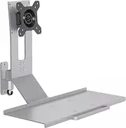 Computer Display Keyboard Stand, Aluminum Alloy Angle and Height Adjustable Computer Display Mount, Space Saving, Universal Monitor Articulating Arm with Keyboard Tray for Office