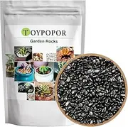 Black River Rocks, 2lb 6-9mm Natural Polished Pebbles, Small Decorative Indoor Plant terrarium Gravel, Succulents Cactus Bonsai Landscape Stone for Fish Tank, Vase Fillers, Home Decor and Fairy Garden
