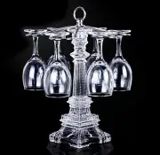 XINDAM 6 Hook Design Tabletop Glass Eiffel Tower Stemware Rack/Rotate 6 Wine ...