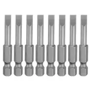 8pcs SL5.0 Slotted Screwdriver Bits 2" Long Magnetic Head Screw Driver Drill Bit