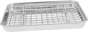 ULTECHNOVO Stainless Steel Baking Pan Set Sheet Pan Oven Tray Baking Tin Wire Rack for Chicken Meat Fish