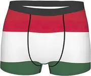 [FSCEV] Flag Of Hungary Men'S Boxer Briefs Regular Soft And Elastic Leggings Shorts Everyday Wear, Black, XXL