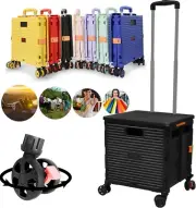 SELROSS Foldable Utility Cart Portable Rolling Crate Handcart Shopping Trolley