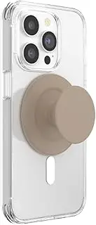 PopSockets Round Phone Grip Compatible with MagSafe, Adapter Ring Included, Phone Holder, Wireless Charging Compatible - Latte