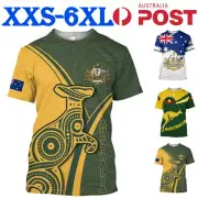 Australian Flag T-Shirt Mens Australia Day Aussie Souvenir Short Sleeve Tee Tops