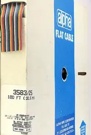 25 Conductor 28 AWG Color Coded Flat Cable for PC & Computer Interconnects, 3 Ft
