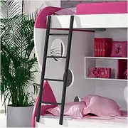 Loft Bed Upper Bunk Ladder Hook-Style Trailer Camper Metal Ladder, 116 130 140 150 Cm Climbing Ladder for College Dormitory Motorhomes, Kids Teens Adult (Color : Black, Size : 1.