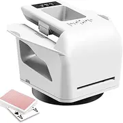 Automatic Card Shuffler & Dealer Machine, 360° Rotating Card Shuffler Machine, with OLED Display and Touch Control, Wireless Dealer Buttons, Rechargeable, for UNO, Blackjack, Texas Hold'em White