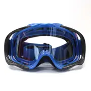 TDR Motocross Clear Lens Goggles - Anti-Fog, UV Protection, Adjustable Strap Lightweight Safety Goggles for MX, Dirt Pit, and Quad Bike Riding Adult Unisex (Blue Frame)