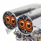 Silver Orange Octopus Eyes DECAL SHOTGUN AIR INTAKE HOOD SCOOP BUG CATCHER 2PK
