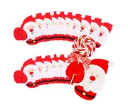 210PCS Christmas Party Lollipop Lolly Holder Sugar loaf Paper Card Holder Santa
