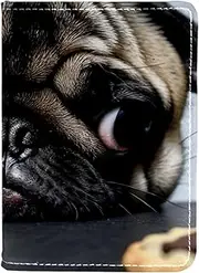 [CWAGFEQZ] Passport Holder,Travel Wallet,Passport Holder with Vaccine Card Slot,Pug and Look at Food
