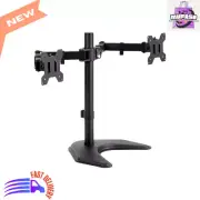Heavy-Duty Dual Monitor Stand for 13"-27" Screens, Adjustable Tilt, Swivel