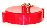 3" OD -2.5" NST Fire Hose Valve Hydrant Standpipe Cap & Chain Red Polycarbonate