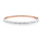 Eclipse Sterling Silver Bangle Made with Austrian Crystals Bangle