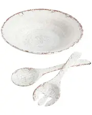 Laurie Gates Mauna 3pc Melamine Serving Bowl Set With Serving Utensils