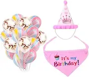 BESPORTBLE 1 Set Dog Birthday Hat Dog Birthday Decorations Dog Paw Balloons Dog Birthday Plates Dog Birthday Party Supplies Puppy Dog Balloon Decor Dog Plush Pet Birthday Accessory